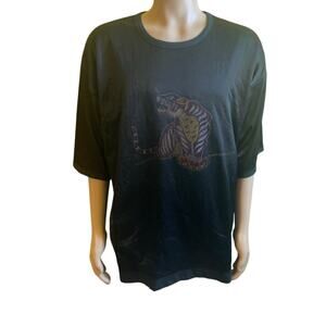 ooLLaa Mesh Jersey Mens L Tiger Graphic Layered Blokecore Streetwear Y2K Sporty